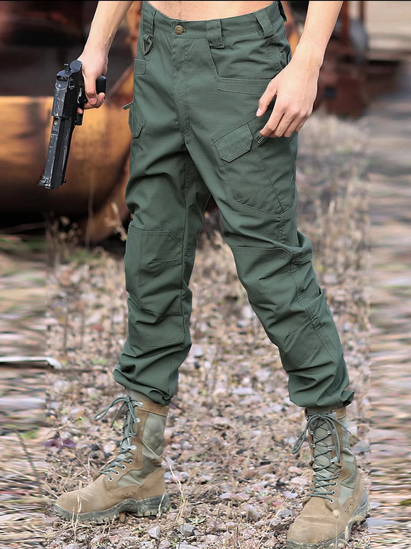 

Military Tactical Pants Men's Cargo Trousers Casual Outdoor Waterproof Pants Multi-pocket Wear-resistant Breathable Workwear
