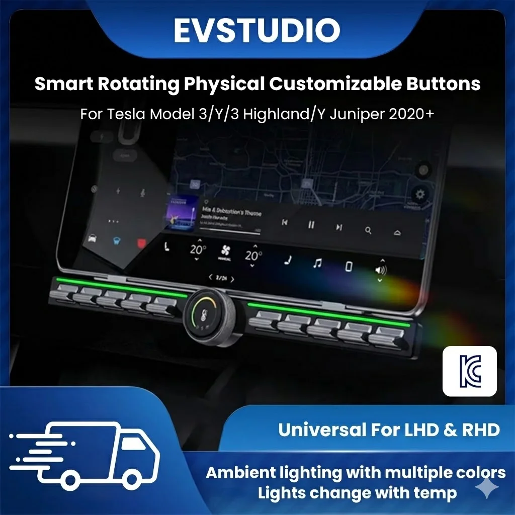 Nuevos Botones Físicos Giratorios Multifunción 3.0 Personalizables para Tesla Model 3/Y/3 Highland/Y Juniper 2026, Perilla de Control Inteligente