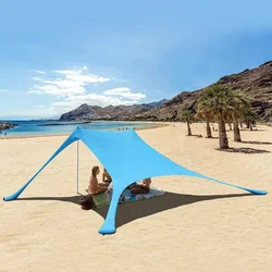 Tenda da spiaggia per famiglie 200 * 210 * 150CM Tenda da spiaggia con protezione UV Tenda per 3-4 persone Tenda da campeggio esterna resistente al vento