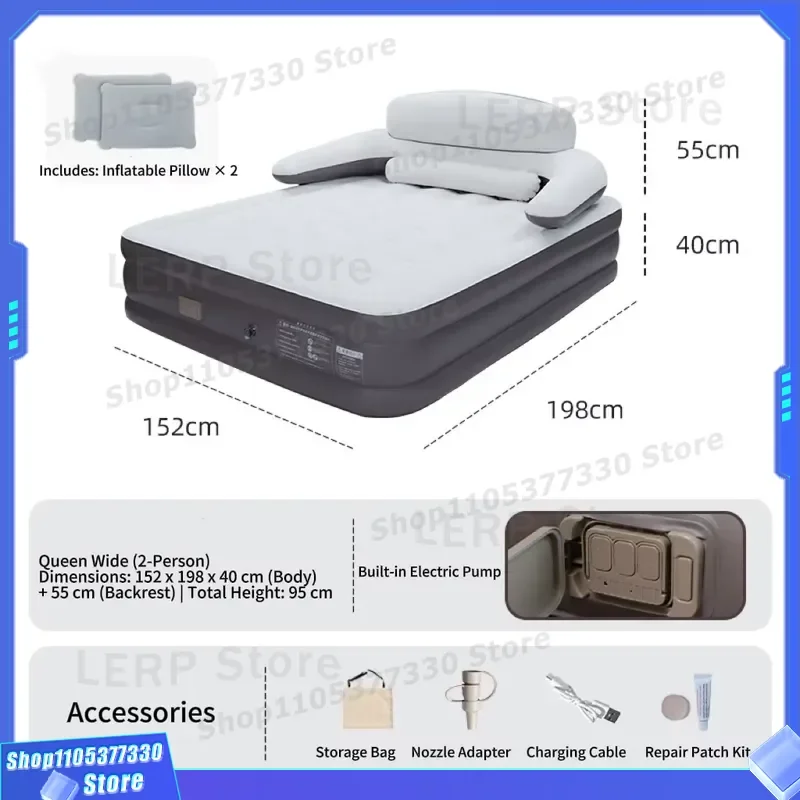 40cm Modern Inflatable Air Mattress with Flocking Cover Soft and Hard Surface Ideal for Family Hotels Hospitals Comfortable