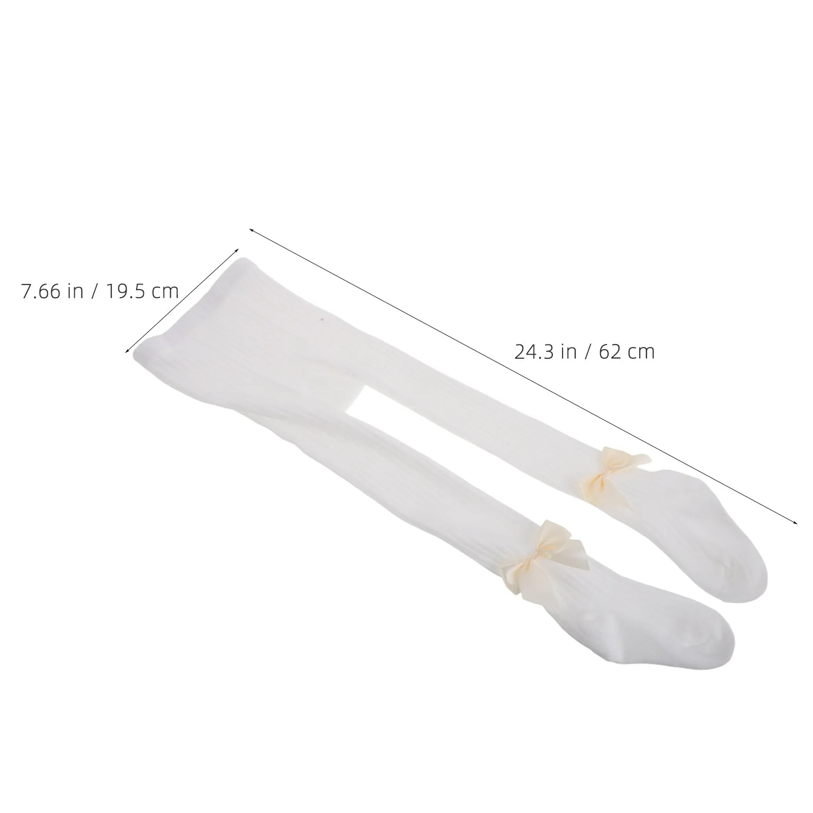 1Pair Baby Girl Accessories Knee High Socks Ribbed Texture Bow Design Versatile Fit Ideal for Dresses Skirts Special Events