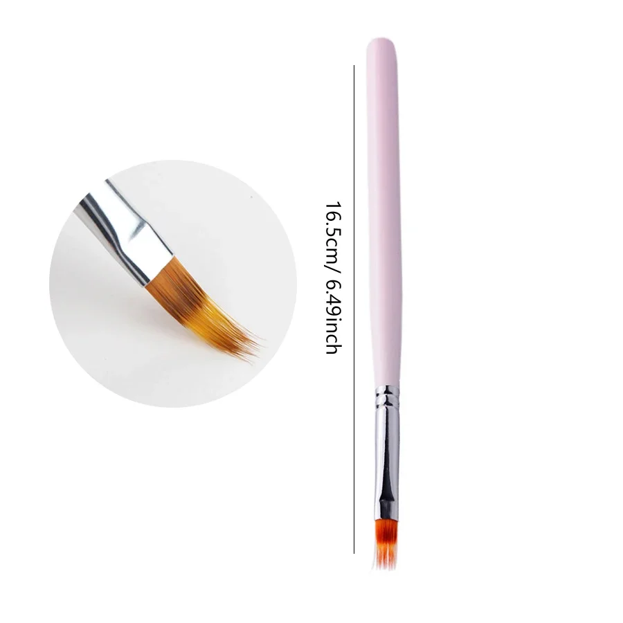 Pink Gradient UV Gel Pen with Soft Brushes for Drawing Painting Nail Art Manicure - Handle Design for Easy Transfer
