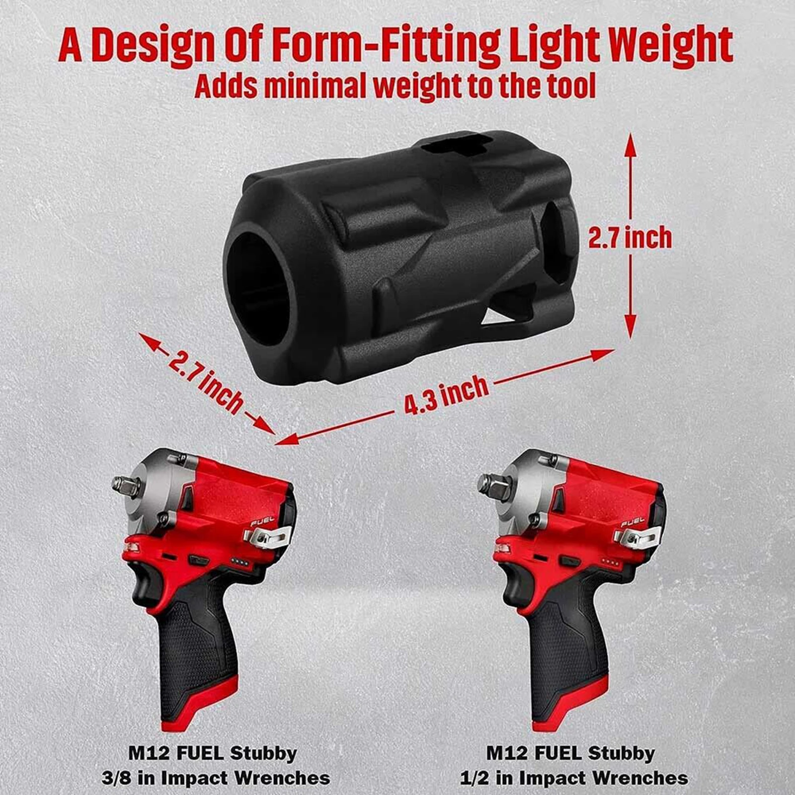 Imagem -02 - Chave de Impacto Bota Protetora para Milwaukee M12 Combustível Stubby 49162554