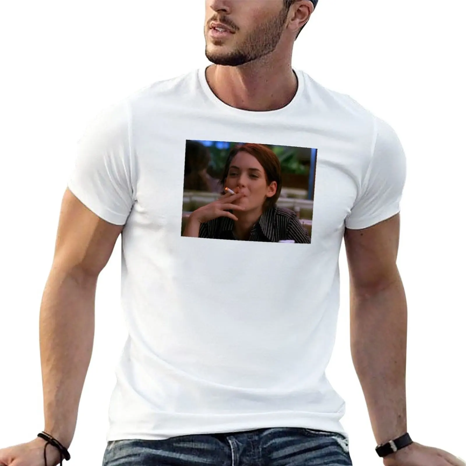 New Winona Ryder T-Shirt anime clothes aesthetic clothes slim fit t shirts for men