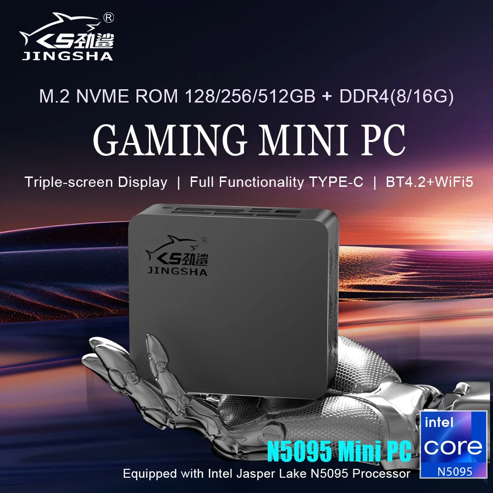 

JINGSHA Mini PC Intel Alder Lake N5095 Windows 11 Pro Mini PC 8/16GB DDR4 256/512GB PCIe M.2 SSD WiFi 5 BT4.2 Desktop Computer