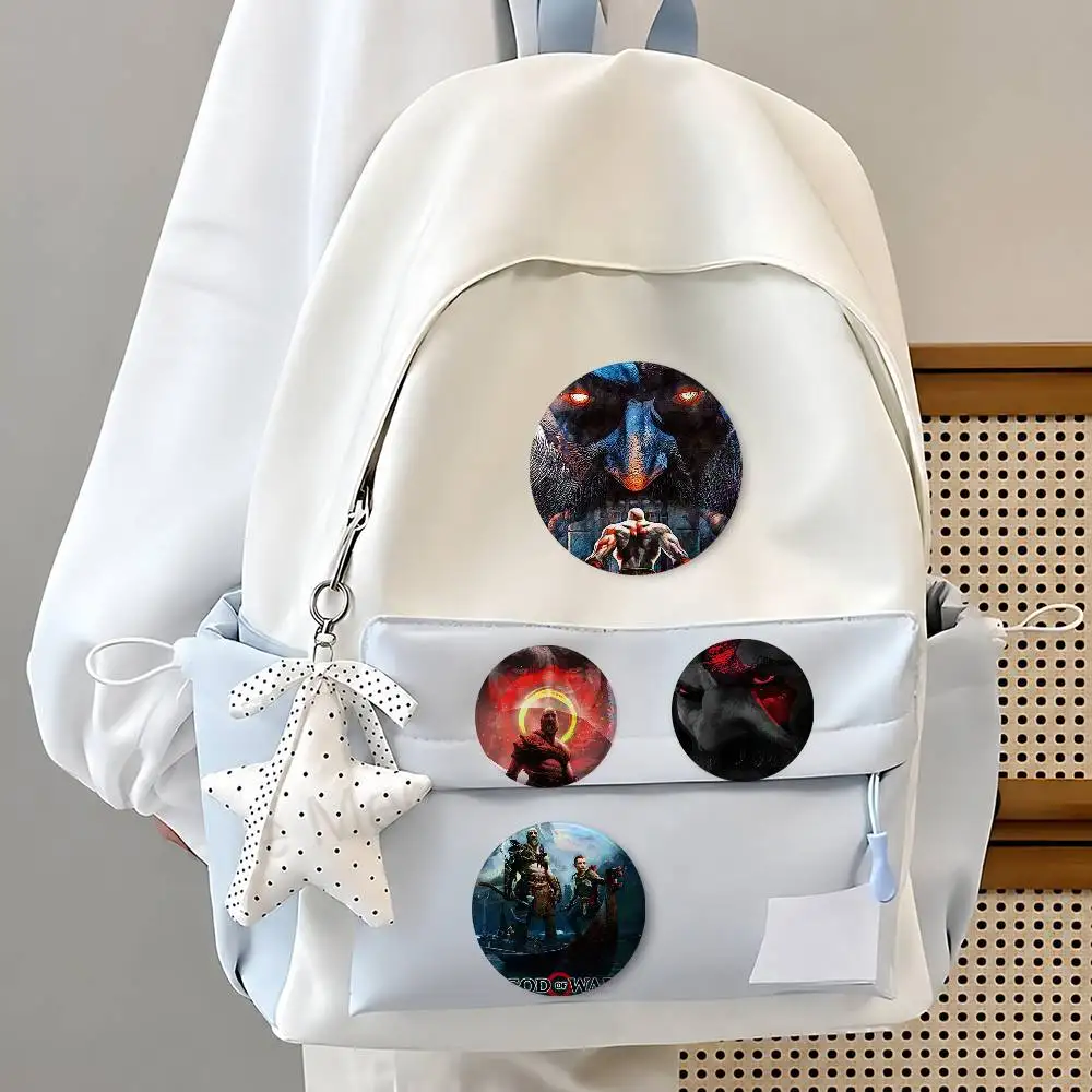 Go-s-d O-s-f Wa-r Ga-me Mixed Theme Round Button Badge Set Anime Cartoon Music Game Fashion Pins For Bags Clothes Accessories