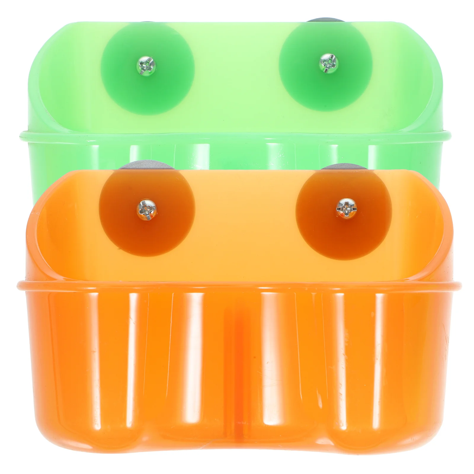 

2pcs Parrot Food Bowl Hanging Bird Cage Feeder Large Capacity Plastic Pet Feeding Container For Parrots Rabbits Hamsters Pigeons