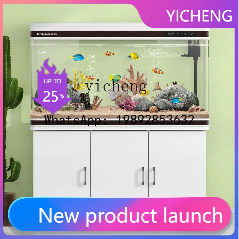 

X5 living room small floor-to-ceiling household aquarium lazy water-free ecological goldfish tank self-circulation