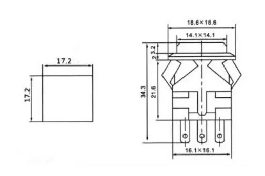 Kd2-24 Self Locking Self Reset Switch 3A / 250V 6A / 125V Snap In 2no2nc Instantaneous Square Button