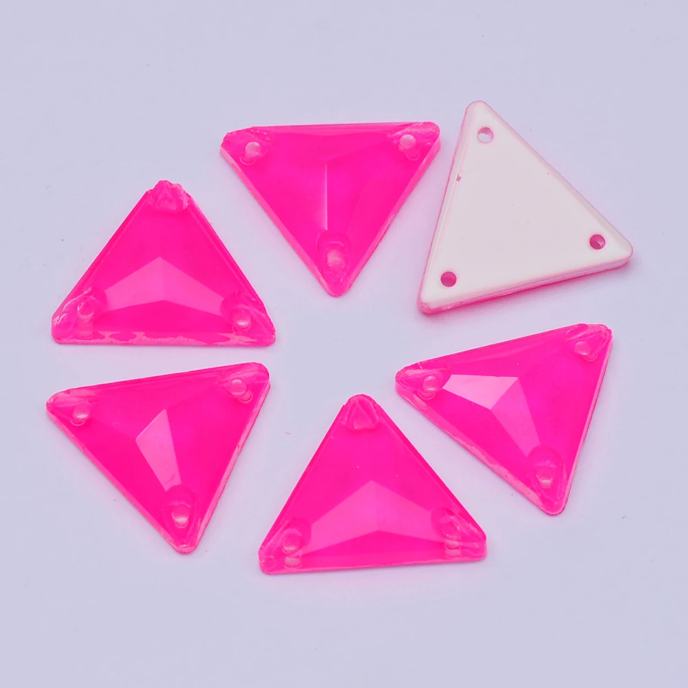Neonfarbene Dreieckige Flatback-Strasssteine mit Abgeschrägten Kanten Großhandel Aufnähbare Glaskristalle für Modebekleidung und Accessoires – Detail 12