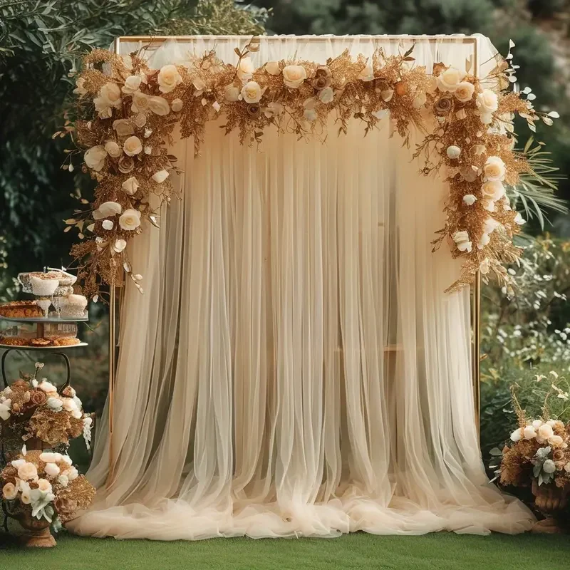 تول خلفية قوس اللف شير خلفية الستار الزفاف صور خلفية الستائر لحفلة عيد ميلاد الطفل دش التصوير الفوتوغرافي