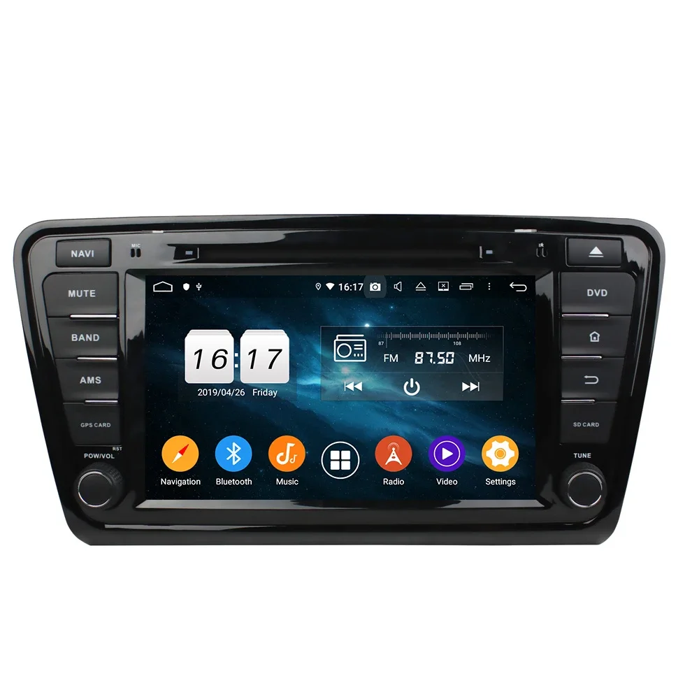 Klyde Factory Price 1 Din Android Auto 9 Car Gps Navigation With RDS Radio DVD Player for OCTAVIA 2014 to 2016