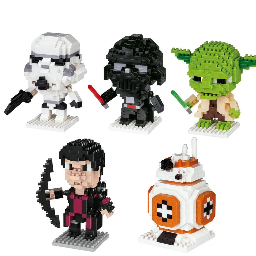 

Space Wars Hero Cartoon Micro Particle Building Blocks Anime figure Children Assembly Toy Boy Kid Gift Cute And Pretty