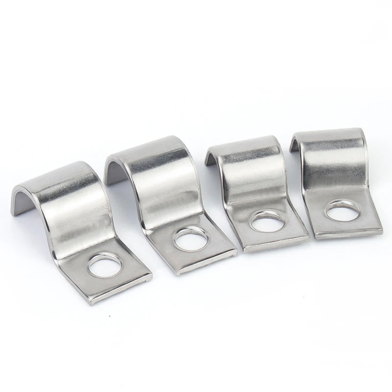 10pcs P-Type Stainless Steel Single Pipe Clamp Instrument Line/Wire/Tubing/Gas Pipe Cable Clamp Installation Fixed Clip