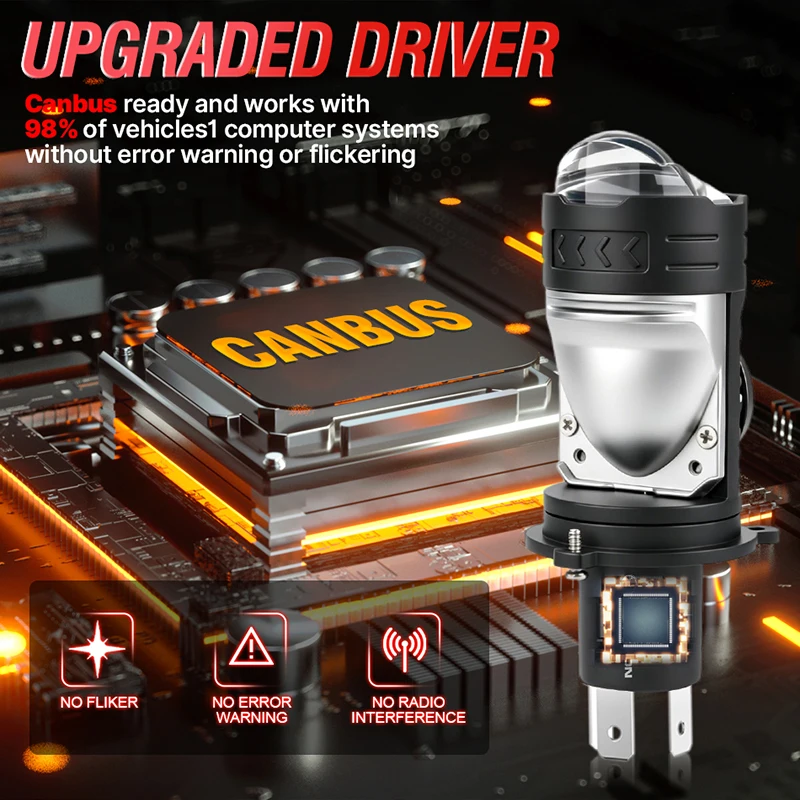 Bullvision 2PC H4 LED Projecto - Universal Motorcycle Led Headlight Projector 评论和价格