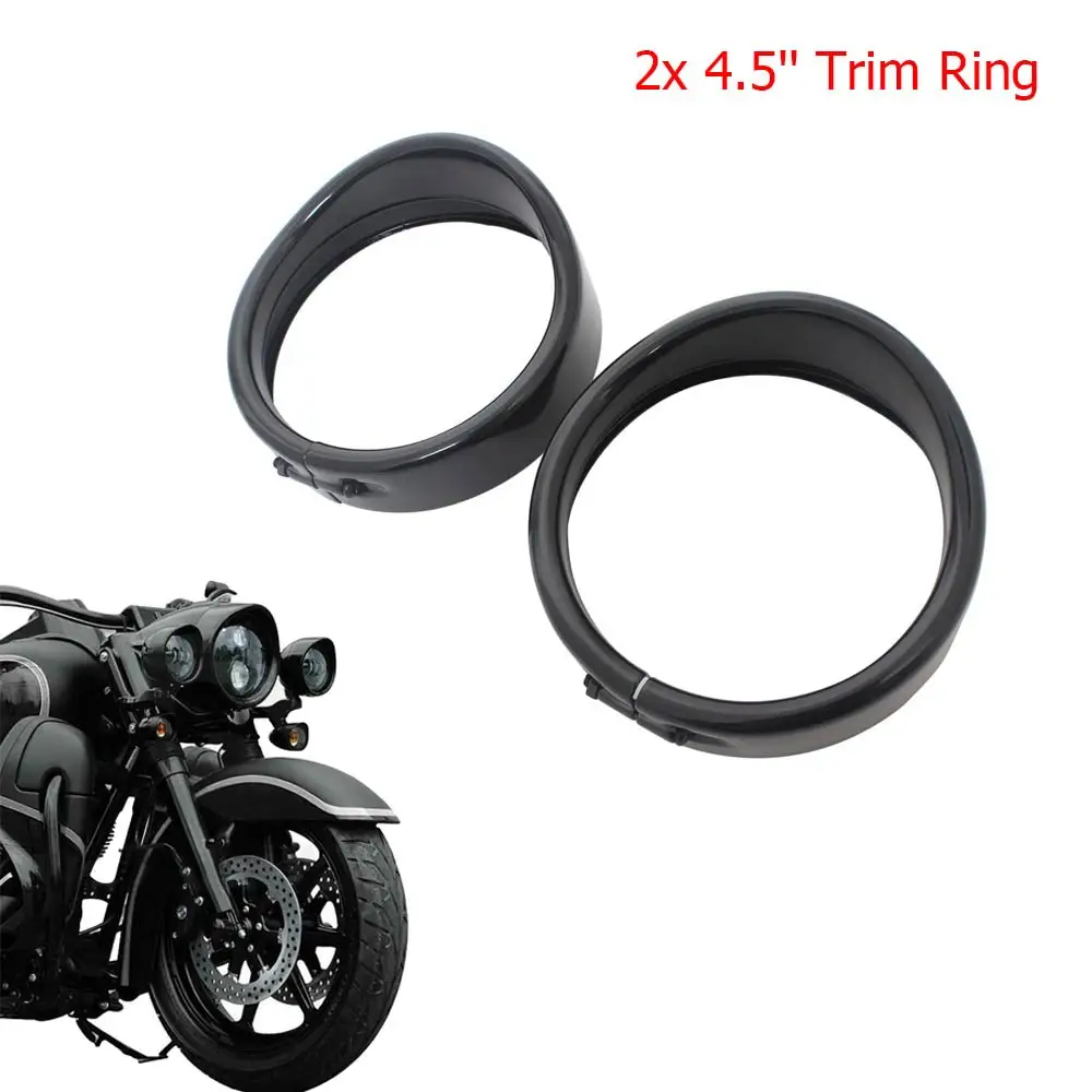 

4.5'' Motorcycle Trim Ring Fog Light Visor Passing Auxiliary Lamp Cover For Harley Electra Street Glide FLHX Road King 1994-2013
