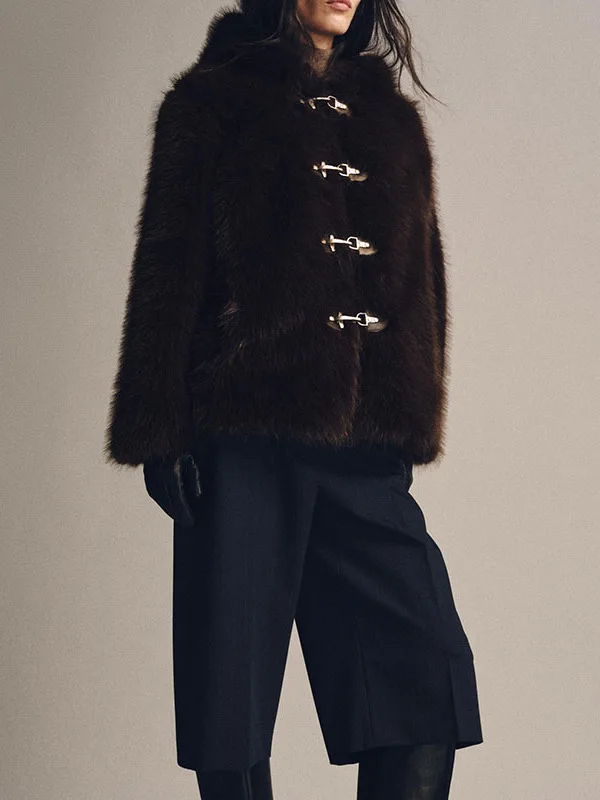 

Faionable ort Шуба из искусственного меха для женщин Зима 2025 Quali 2025 Ele Aosphere Женская верхняя одежда Jaet