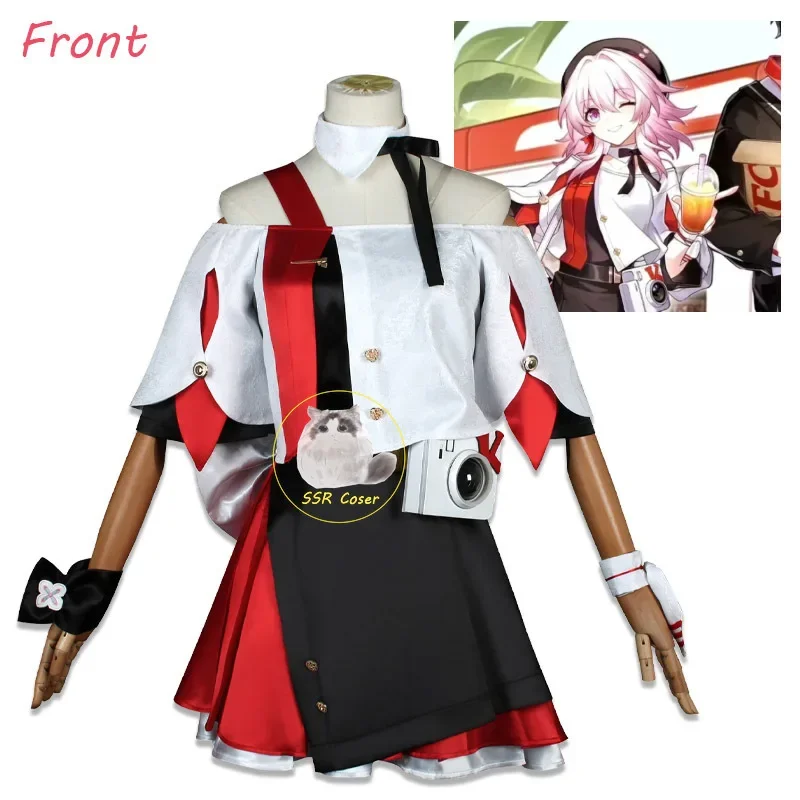 March 7th Cosplay KFC Co Branding Cosplay Costume Honkai Star Rail Carnival Uniform Dress Wig Anime Halloween Costumes Men Game