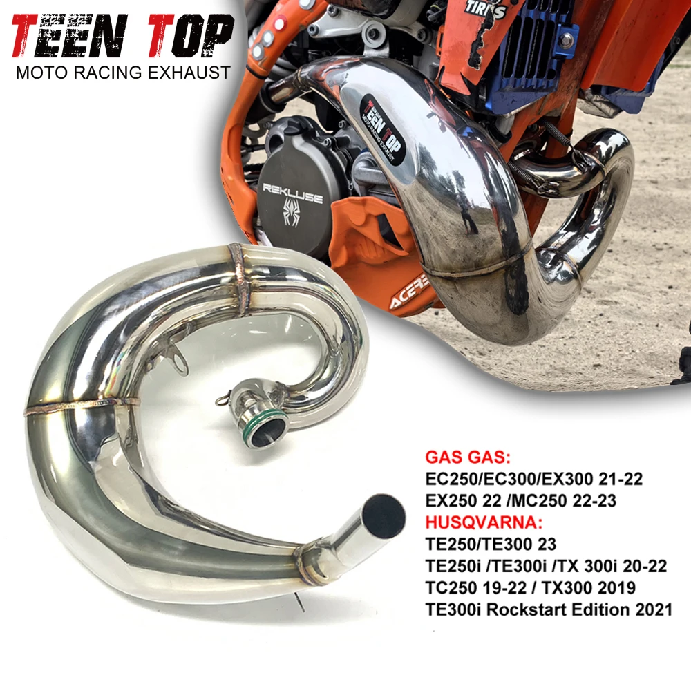 For KTM 250 XC-W 300XC-W Exhaust Header Pipe Stainless Steel Dirt Bike Front Pipe For HUSQVARNA TX300 TE250i TE300i TX300i 20-22
