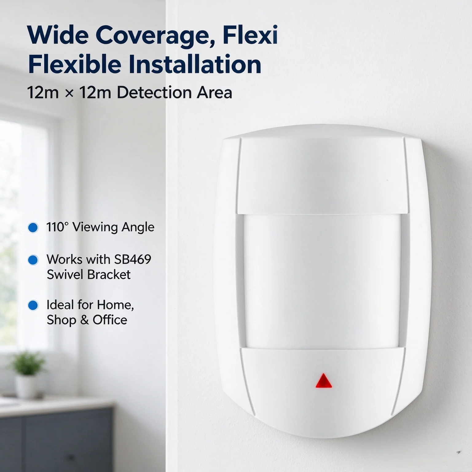 DG65+ Wired PIR Motion Detector 12m 110° Quad Element Infrared Sensor Digital Temperature Compensation Anti EMI RFI For Indoor H