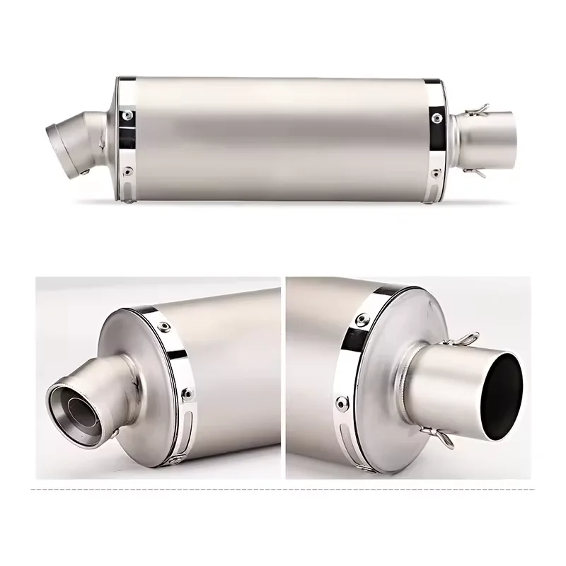 Système d'échappement universel pour moto, 340 440 540 Mm, échappement rétro bleu chromé T118