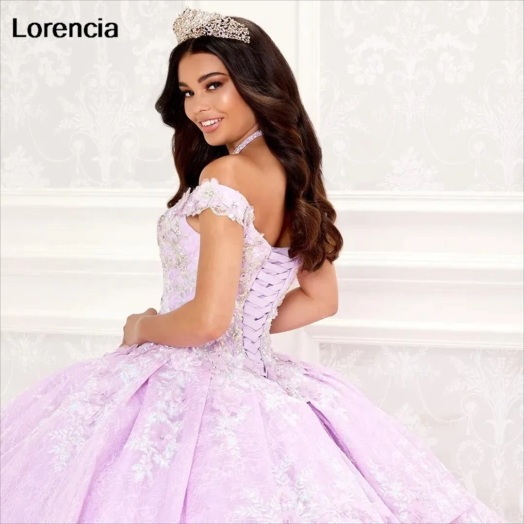 Vestido De quinceañera azul lavanda personalizado, vestido De baile con apliques De encaje, corsé con capas De cuentas, dulce 16, Vestidos De 15 Años YQD665