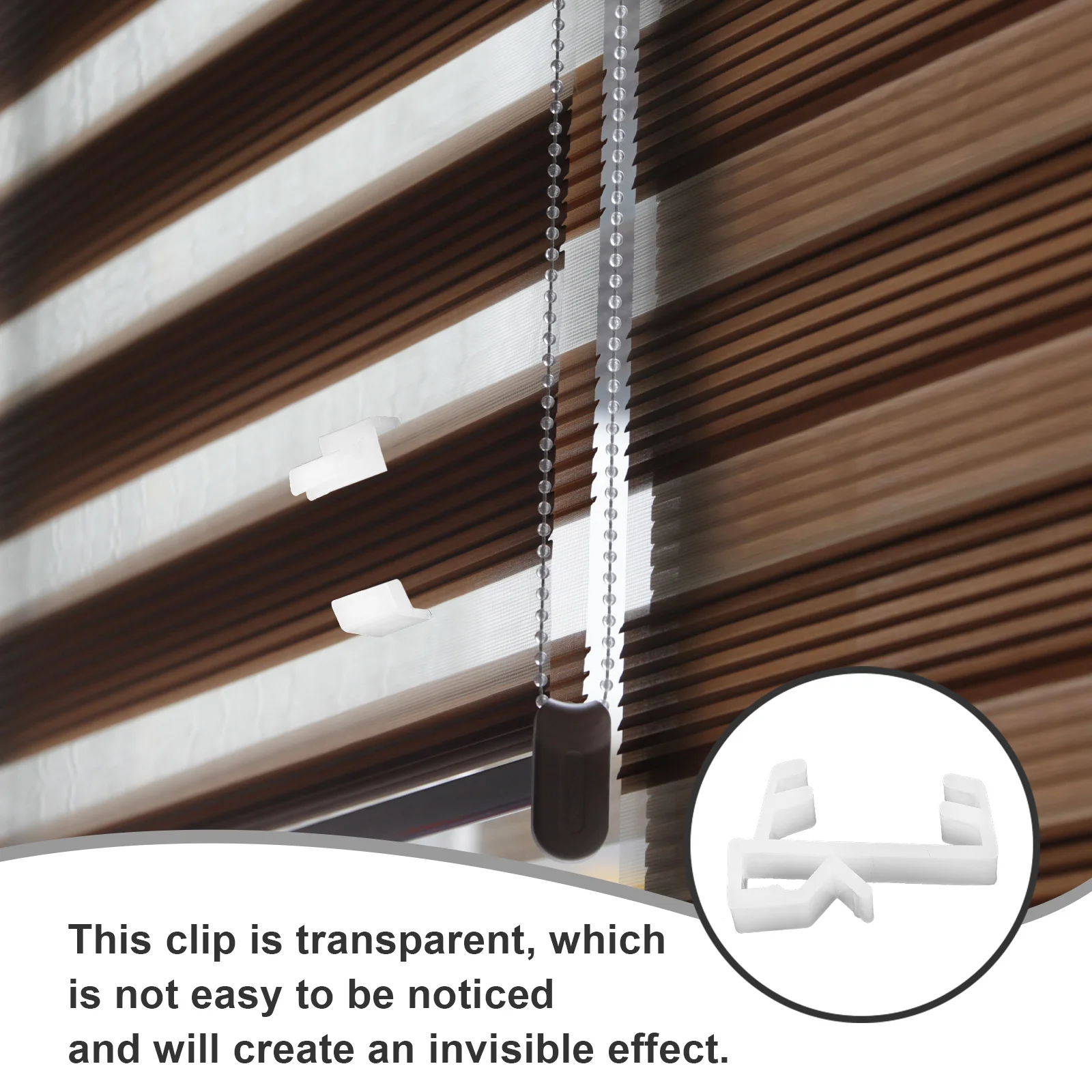 

24Pcs Clear Blinds Baffle Clips Plastic Valance Clamps for Window Curtain Accessory Replacement Valance Clips