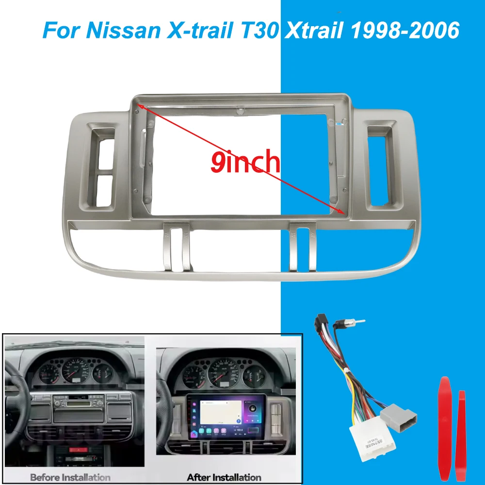

9 Inch Car Audio Fascia Frame Adapter for Nissan X Trail T30 1998，1999,2000,2001-2006 Android Radio Dash Fitting Kit