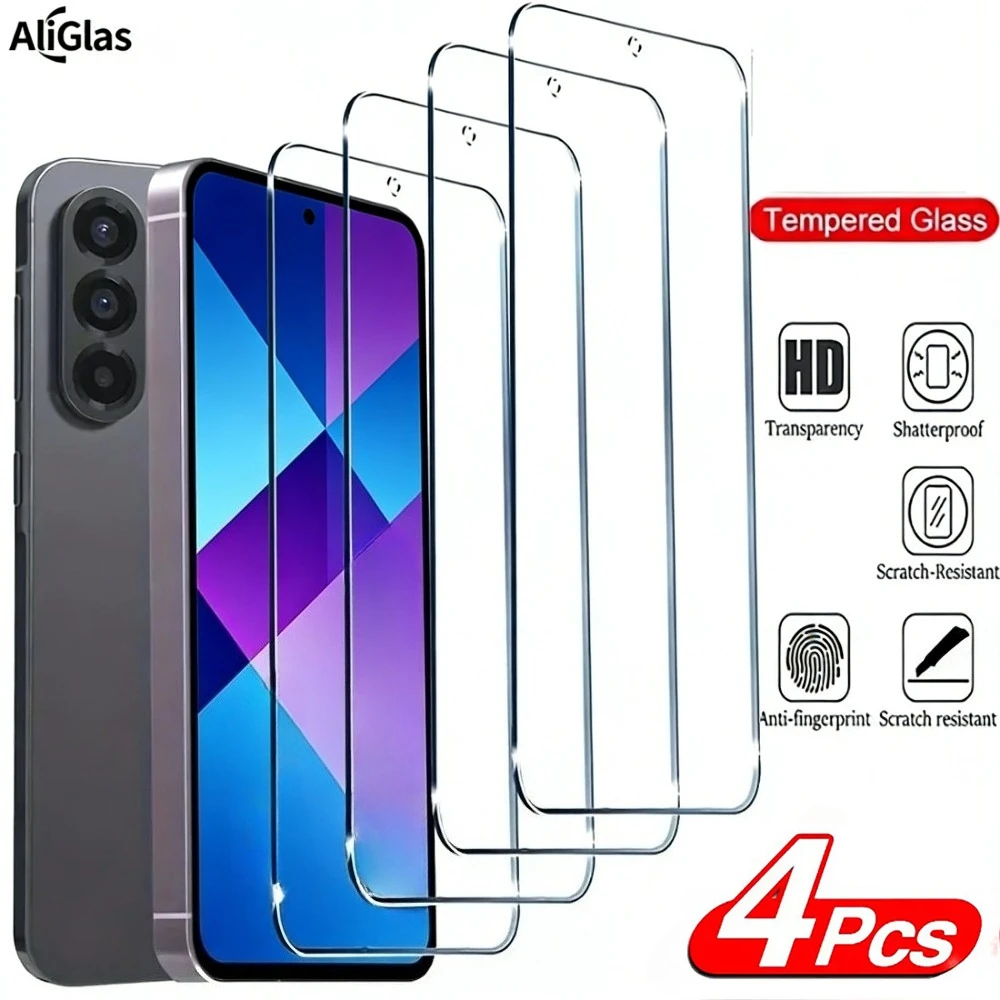 

4 шт. ультра прозрачное закаленное стекло для Samsung Galaxy A56 A55 A54 A36 A35 A33 Защитная пленка для экрана Samsung A26 A25 A17 A16 A15 A07