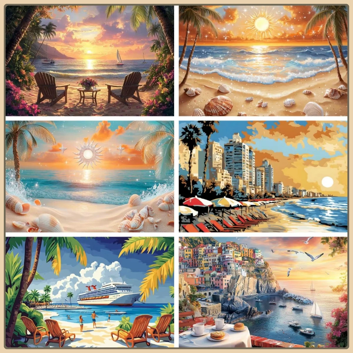 

Картина маслом по номерам, оригинальные подарки, фотографии по номерам, морской пейзаж, раскраска по номерам для взрослых, домашний декор, без рамки