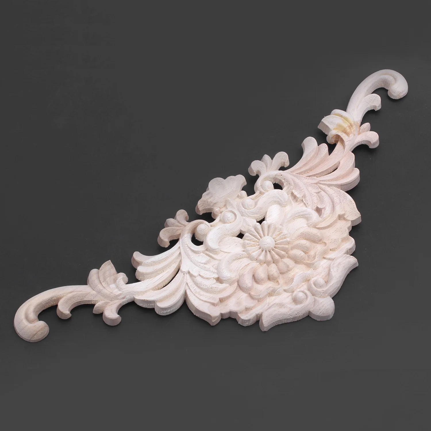 

AT21-2 Pcs Rubber Wood Carved Applique Retro Furniture Crafts Decor, 22.5X8cm & 38X15x1.2Cm