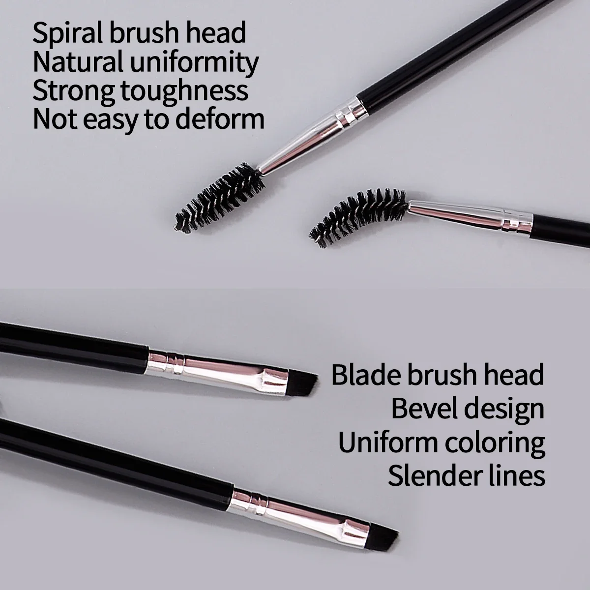 5PCS Soft double-headed mascara brush/eyeliner brush, flexible eyelash curl brush, eyebrow brush, bevel brush, eye tool