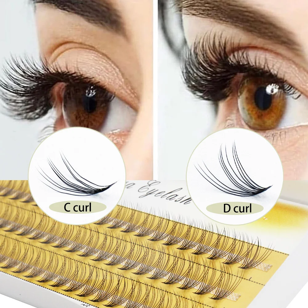 1 box 60 Bundles Mink Eyelash Extension Natural 3D Russian Volume Faux Eyelashes Individual 10D Eyelash cluster Makeup Cilia