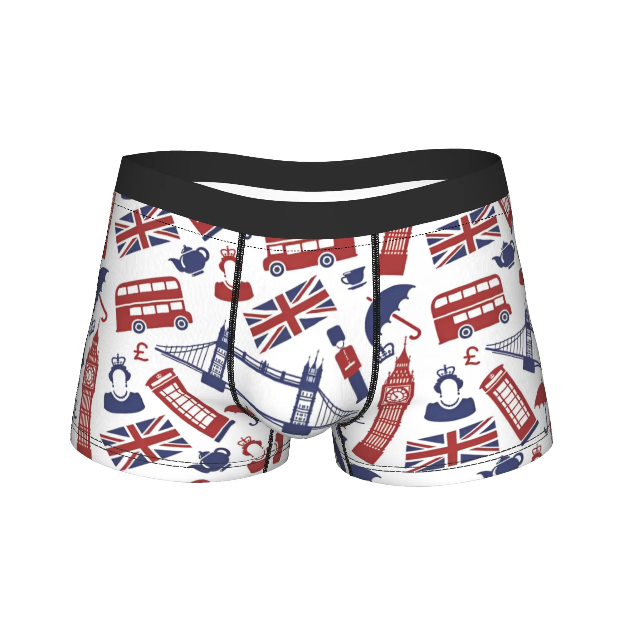 

Men Union Jack Flag Of The UK Underwear British London Symbols Sexy Boxer Briefs Shorts Panties Male Soft Underpants Plus Size
