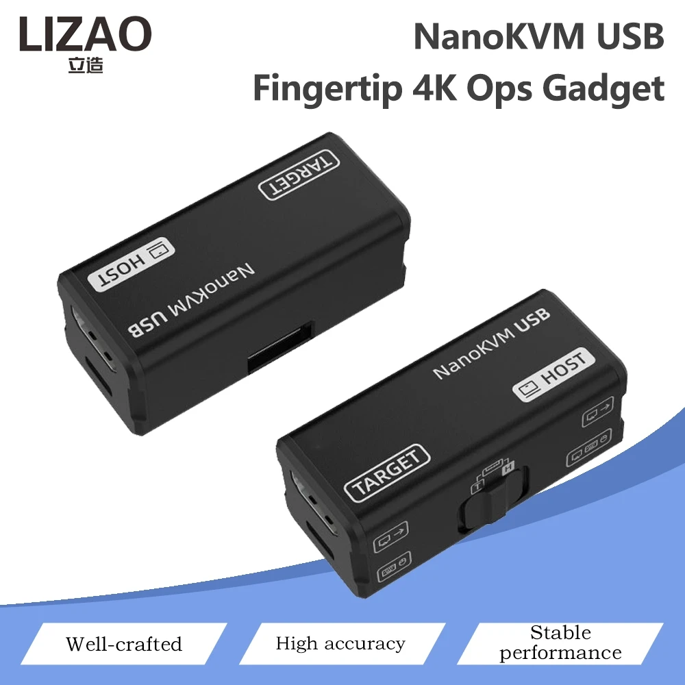 NanoKVM USB 4K 2K HDMI USB KVM Gadget Finger-sized Remote Debugger, Portable KVM Over USB For Server SBC