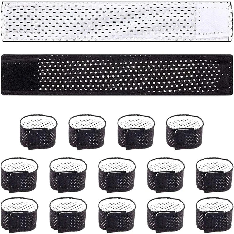 1Pair Black Football Softball Hook Loop Fasteners anti-slip Sport Knitted Cuffs Breathable Comfortable Soft Strong Adhesive