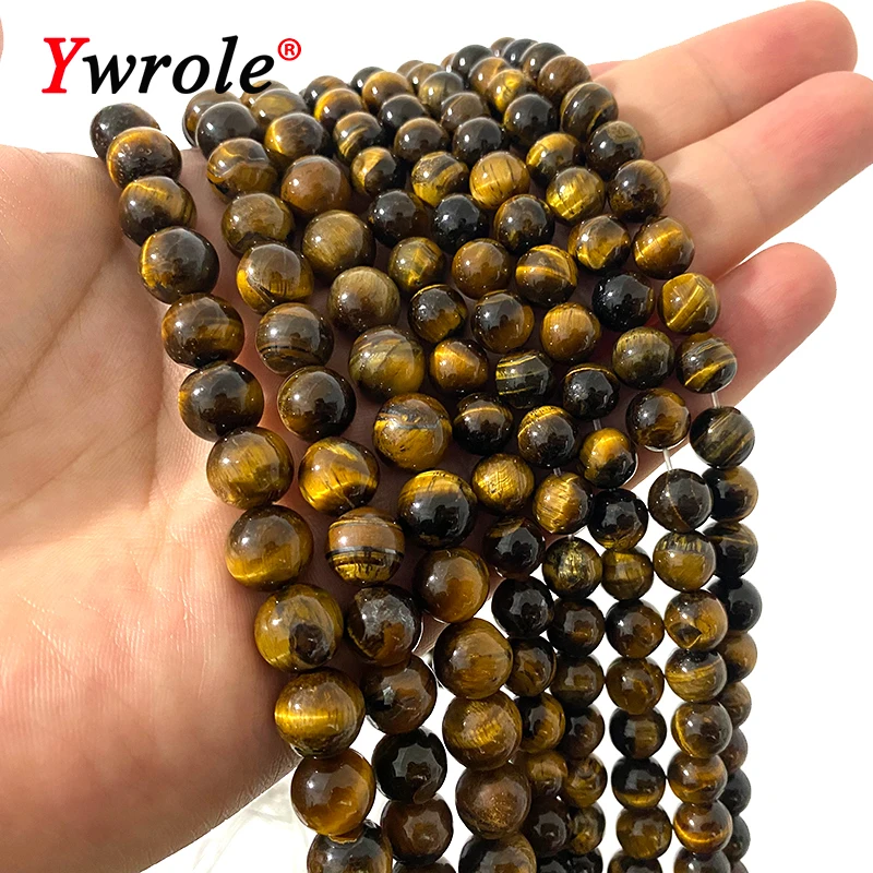 Natural Stone Tiger Eye Beads Loose Round Spacer Gem For Jewelry Making DIY Bracelet Earrings Handmade Accessories 4-12MM 15''