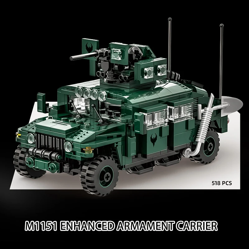 Armored anti aircraft missiles armored transport vehicles assembled building blocks children's puzzle toys cars boys' gifts