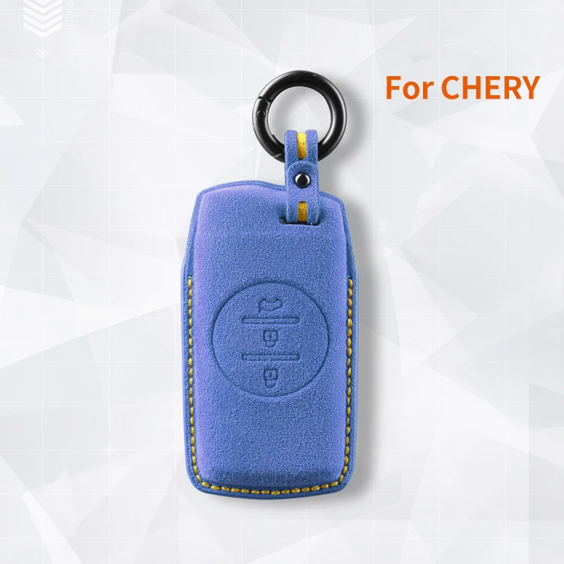 

For Chery Tiggo 7 Pro Exeed Tiggo 2 3x Arrizo 5 Pro Gx 5x EQ7 Suede Car Key Case Shell Keychain for Chery Car Key Fob