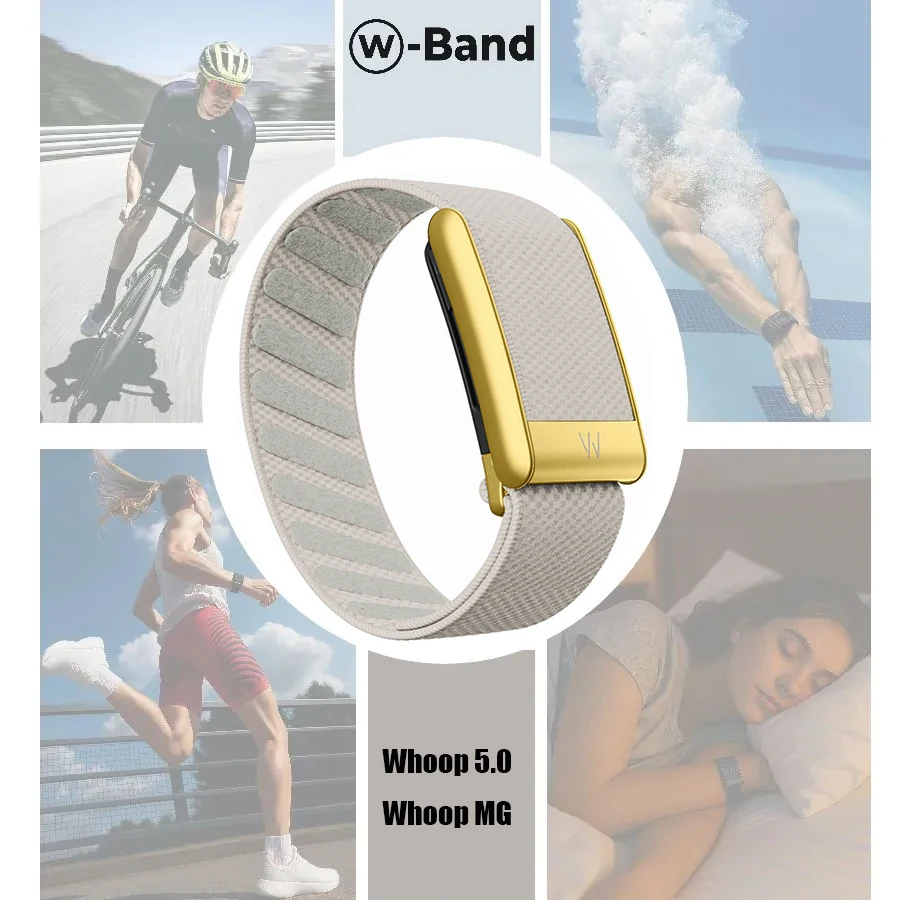 

Suitable for Whoop 5.0 Gold wristband strap, nylon woven elastic Whoop mg sports replacement strap, W logo Gold metal