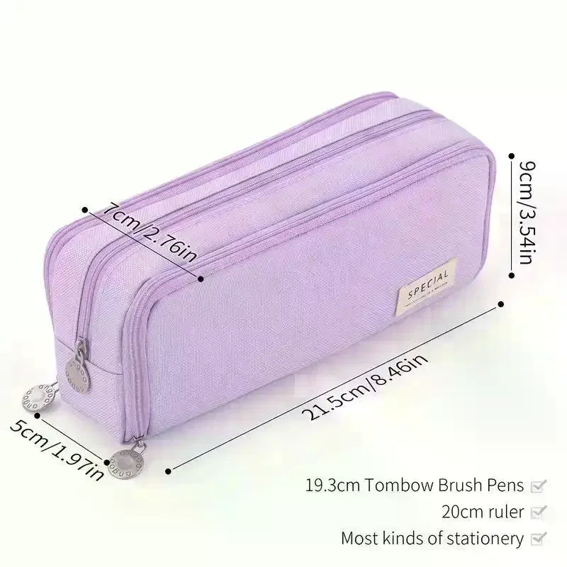 Pencil Case Large Capacity Multiple Colors Perfect For Students School Office Daily Use Canvas