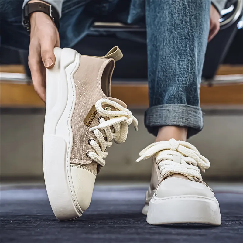 

2025 new trend fashionable thick sole niche versatile low top simple sports and leisure men's shoes trend