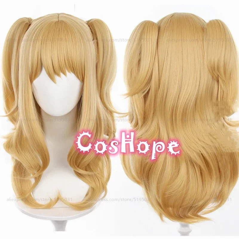 Aihara Yuzu Cosplay Wig 65cm Long Double Ponytails Yellow Wig Cosplay Anime Cosplay Wigs Heat Resistant Synthetic Wigs