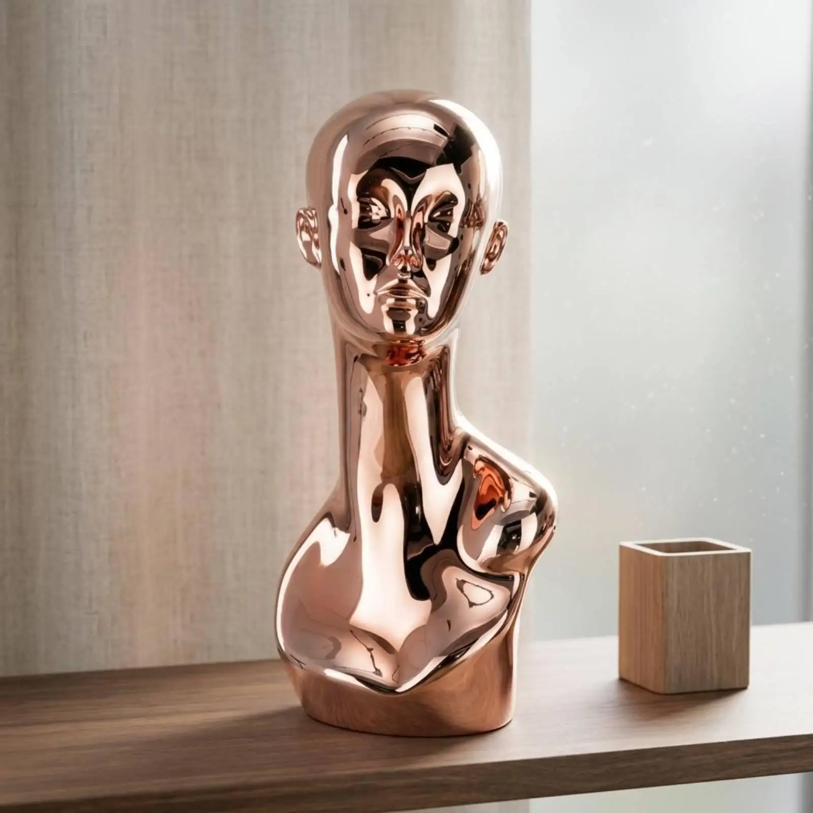 Mannequin Head Stand Shoulder Base Hairpiece Display Head Glossy Finish for