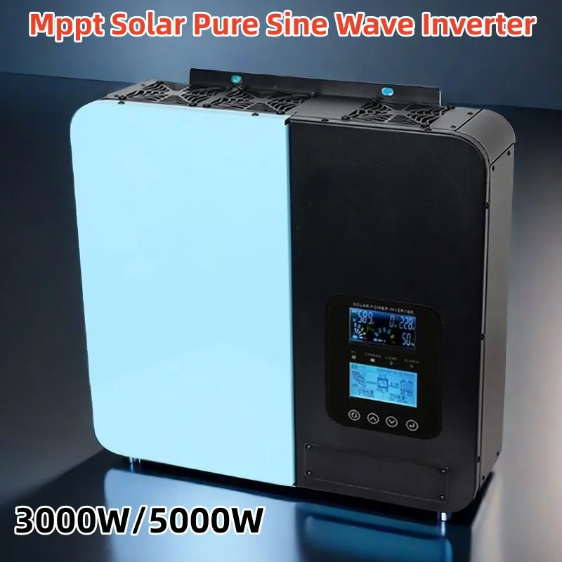 Hybrid Solar Inverter Pure Sine Wave 3000W 5000W 12V 24V 48V 60V 72V Photovoltaic Inverter 230VAC Build in MPPT Solar Charger