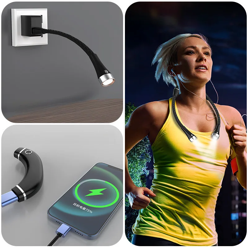 Neck Hanging Light Portable LED Wireless Eye Protection Desk Lamp USB Reading Light For Students Emergency Light