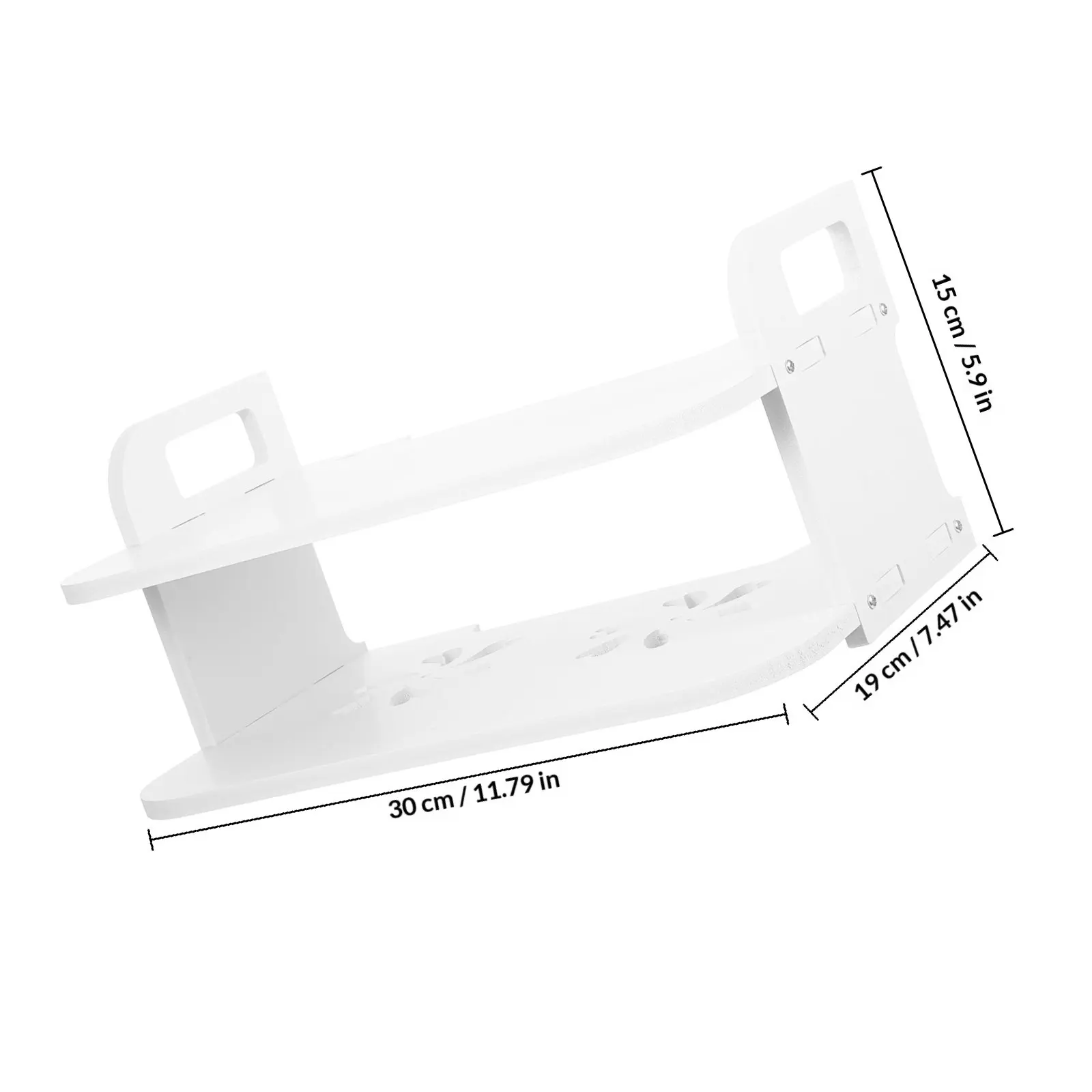 1Set Projector Holder Wall Mount Router Storage Shelf Hollow Out 2 Tier No Drill Living Room Wall Mount Bracket Organizer