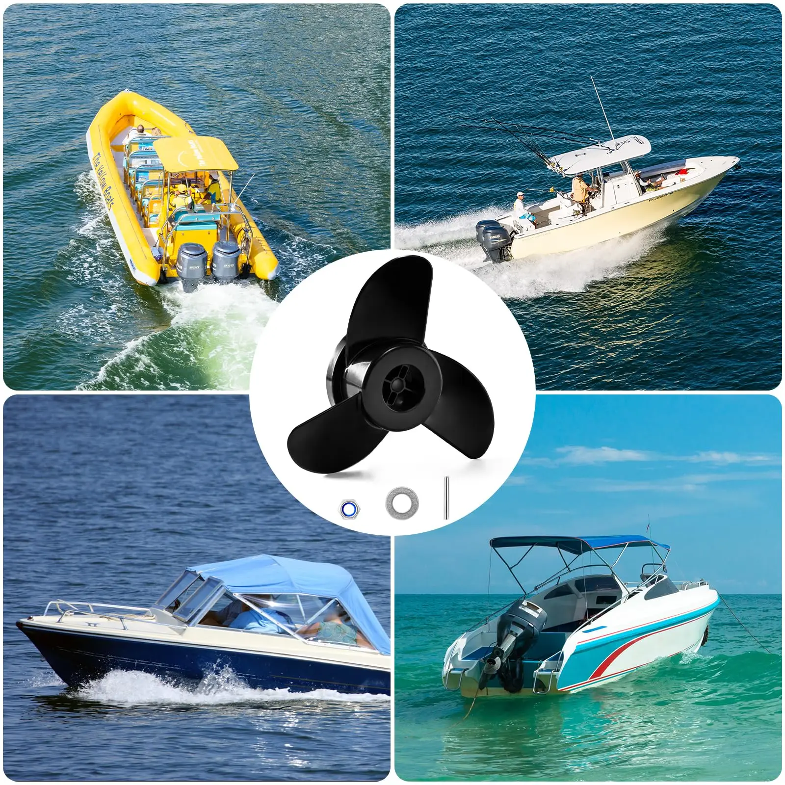 Hélice de moteur électrique pour kayak, propulsion de bateau à vapeur, pratique 2-3, hélice sphérique à grande puissance pour yacht extérieur,