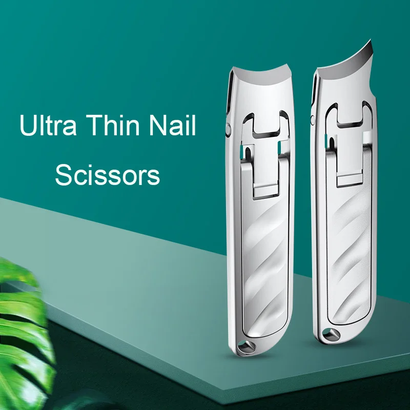Cortador de unhas portátil multifuncional único grande abertura modelos anti-respingo ultra-fino dobrável cortador de unhas de aço inoxidável