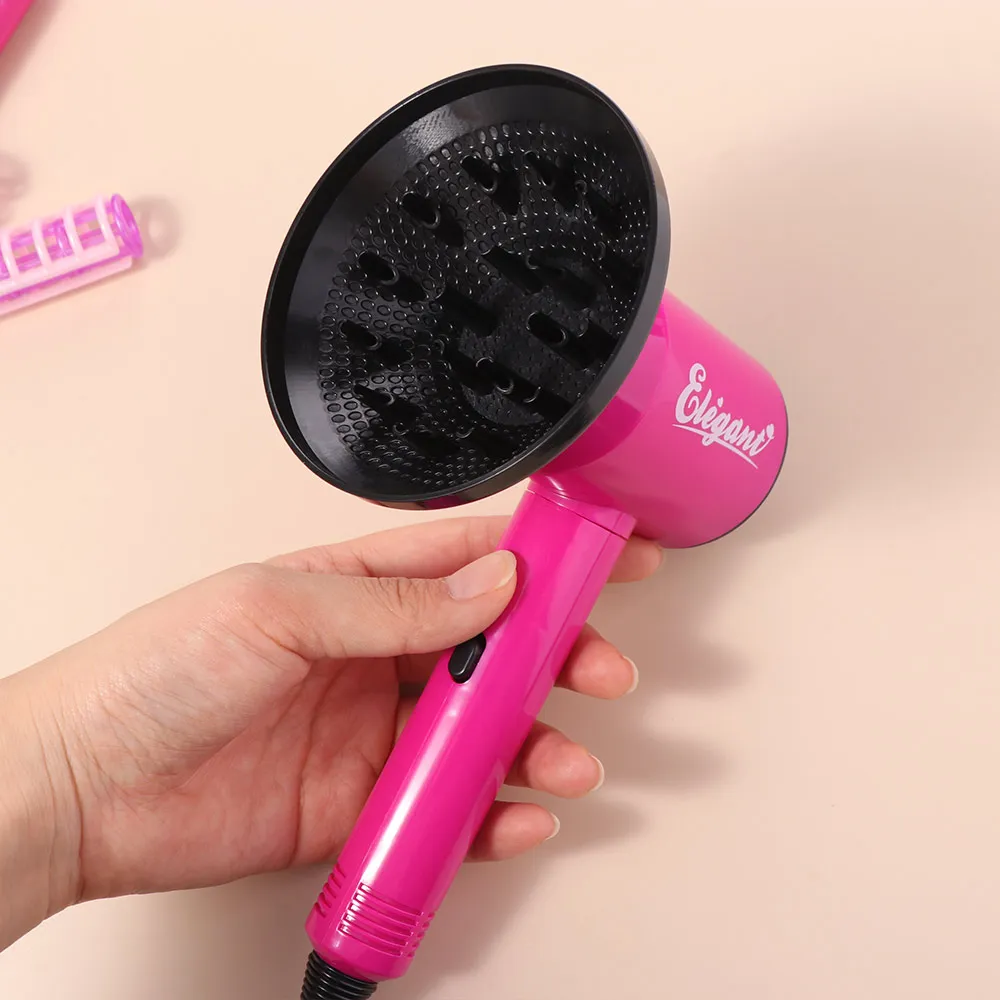 9/13/17Pcs Princess Dress Up Hair Dryer and Haircut Kit Blow Dryer Straight Hair Stick Simulation Play House Toys Curler